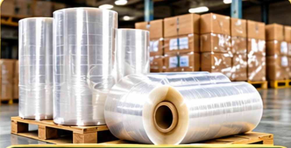 Pallet loads secured with LLDPE stretch wrapping film
